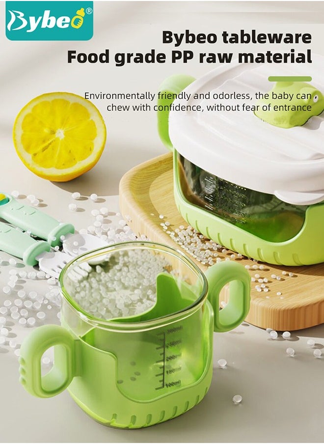 Bybeo 4-Pieces Baby Feeding Set - Sippy Cup With Straw And Lid, Feeding Bowl, Spoon And Fork  - Image 5