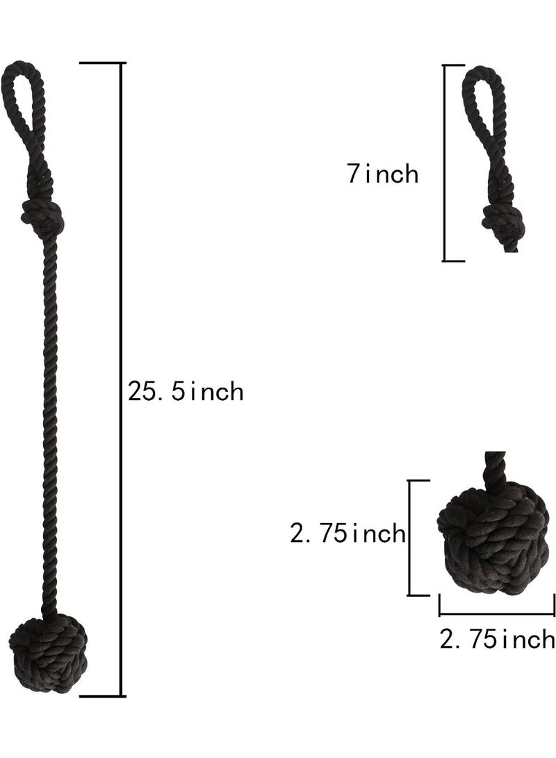 حمالات ستائر 2 حزمة، ربطات ستائر، حوامل ستائر للستائر الحائطية، حمالات ستائر، خيوط قطنية منسوجة يدوياً لربطات الستائر （أسود） - Image 5
