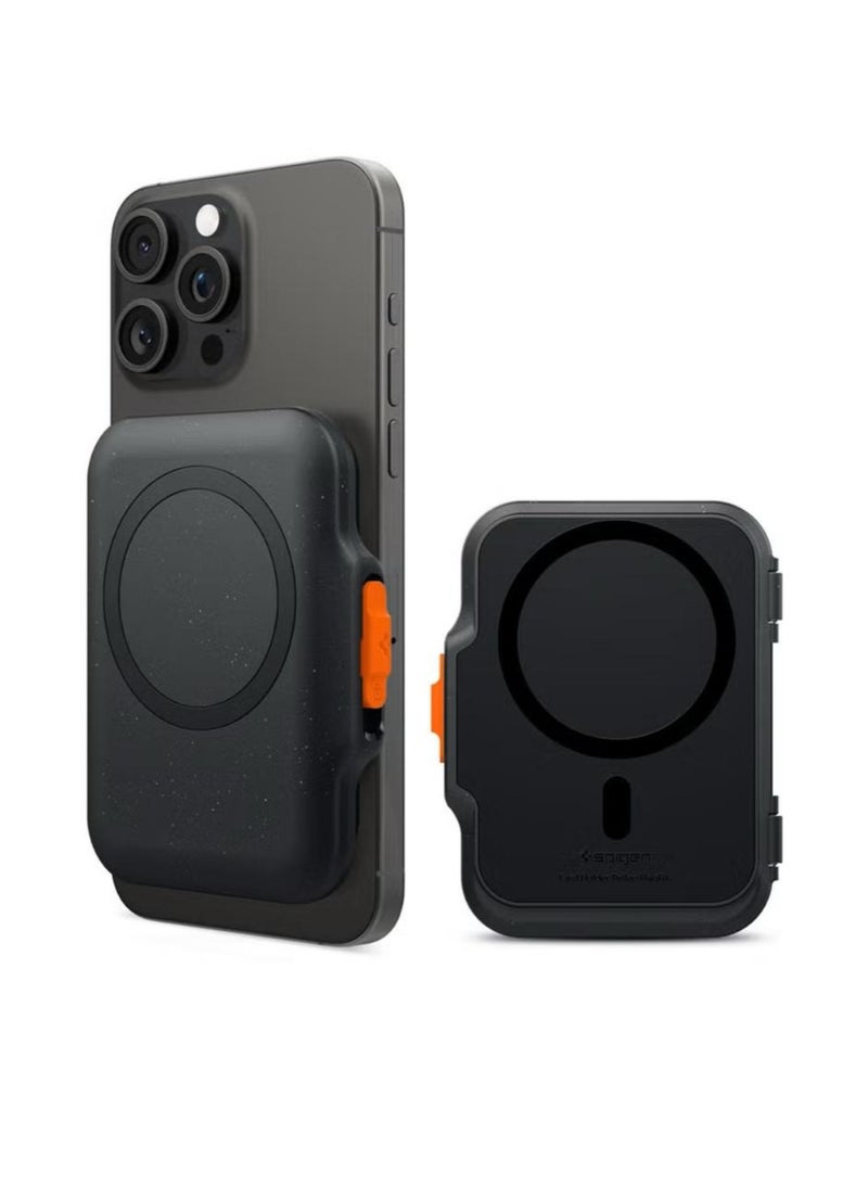 Spigen TinTap MagFit Plus Hard Shell Dual Magnet MagSafe Wallet Card Holder [5-6 Cards] for iPhone 16 Pro Max / 16 Pro / 16 Plus / 16 / iPhone 15/14/13/12 series - Black - Image 1