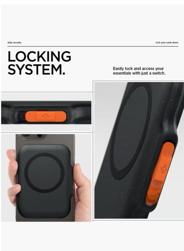 Spigen TinTap MagFit Plus Hard Shell Dual Magnet MagSafe Wallet Card Holder [5-6 Cards] for iPhone 16 Pro Max / 16 Pro / 16 Plus / 16 / iPhone 15/14/13/12 series - Black - Image 4