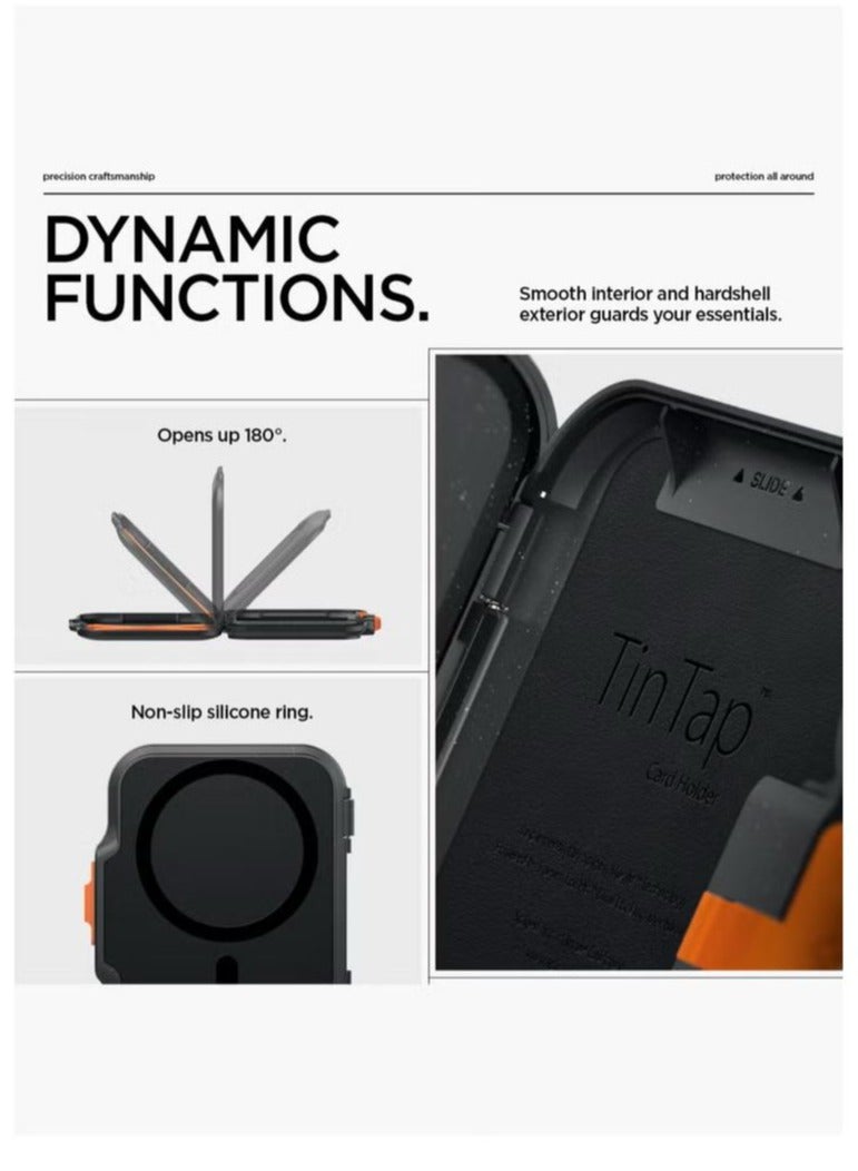Spigen TinTap MagFit Plus Hard Shell Dual Magnet MagSafe Wallet Card Holder [5-6 Cards] for iPhone 16 Pro Max / 16 Pro / 16 Plus / 16 / iPhone 15/14/13/12 series - Black - Image 5