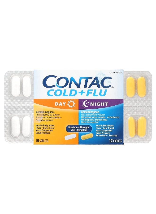 contac Contac, Cold + Flu, Day/Night, 28 Caplets  - Image 1