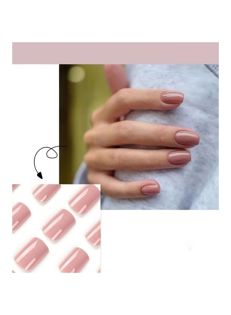 JOYME 24-Piece Pack Press On Full Cover Nails Glue Free Convenience Pink - Image 2