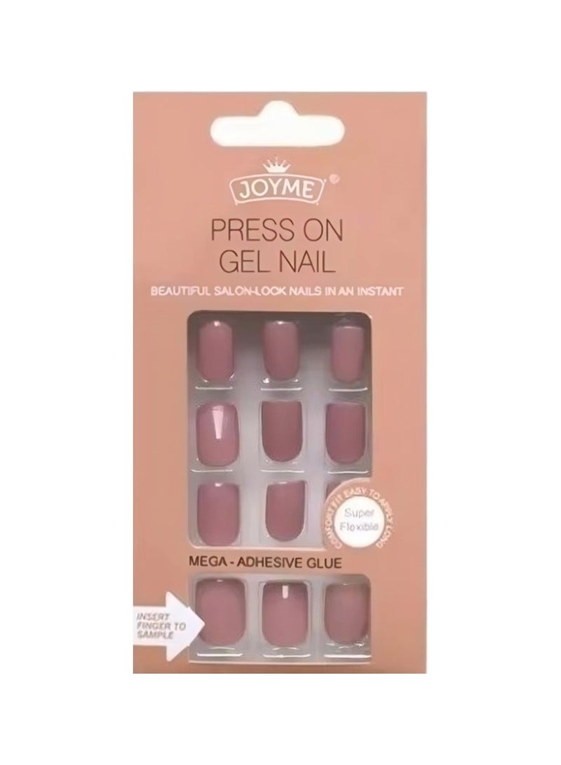 JOYME 24-Piece Pack Press On Full Cover Nails Glue Free Convenience Pink - Image 3