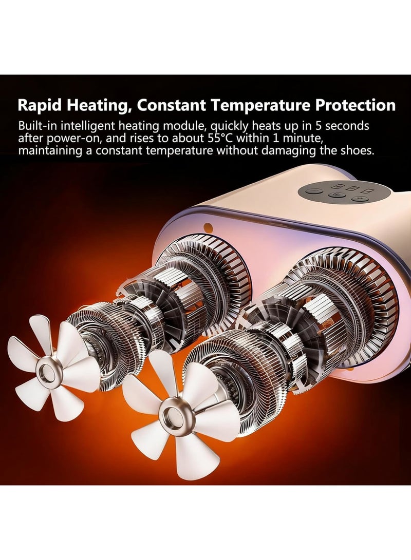 SYOSI Shoe Dryer, Electric Retractable Shoe and Boot Dryer with Timer, Heat Blower for Gloves Hats Socks Ski Boots, Portable Antibacterial Footwear Dryer for Home Travel, Energy Class E, White - Image 5