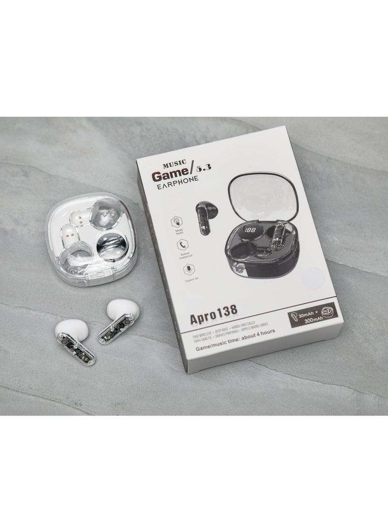 Generic - Bluetooth Headset Wireless Noise Cancelling Semi-In-Ear Sports Running White for iPhone, Android - Image 1