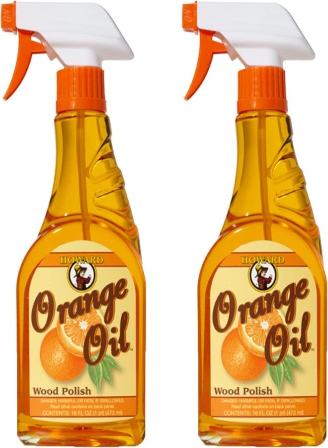 Howard Orange Oil 16 Ounce Two Bottles, Orange Wood Cleaner, Antique Wood Conditioner - Image 1