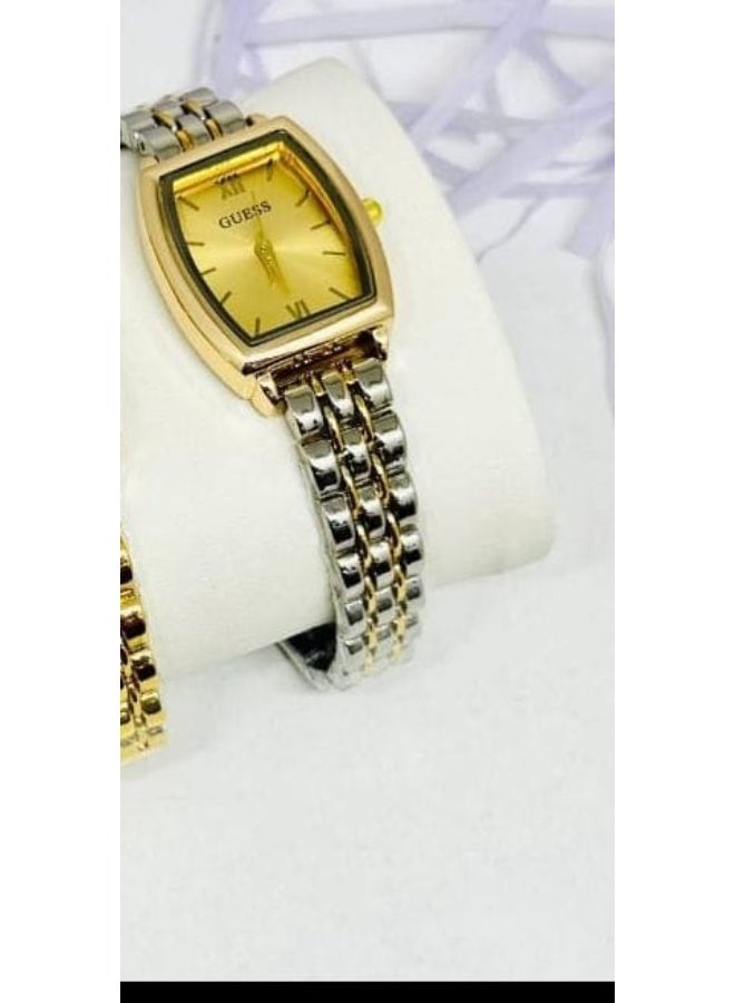 جس ساعة حريمى شكل انسيال استيك معدن