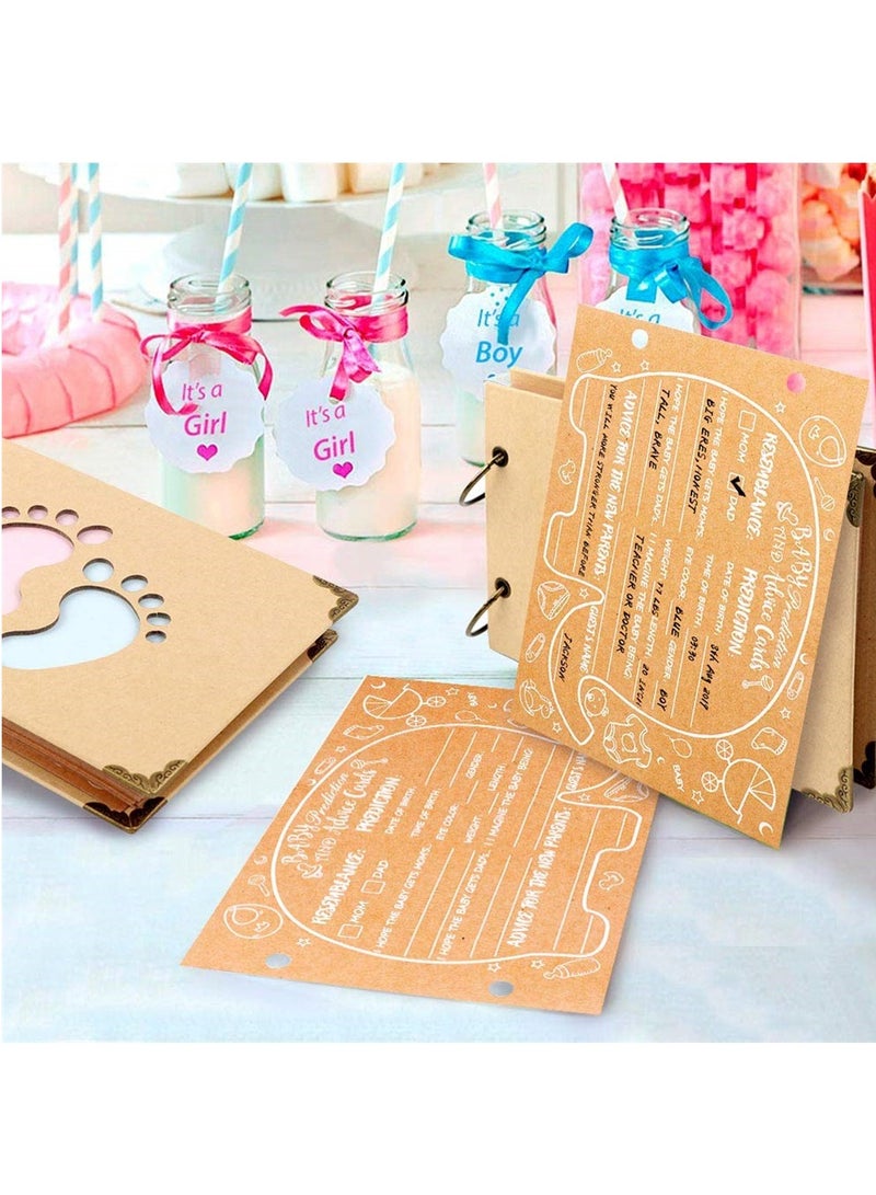40Pcs Advice Cards Baby Shower, Baby Prediction Cards for Shower Baby Reveal Games, Baby Shower Games Elephant New Parent Message Advice Book - Image 5