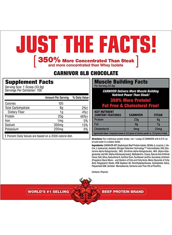 Carnivor Beef Protein Isolate Chocolate 7.47Lbs - 100 Servings