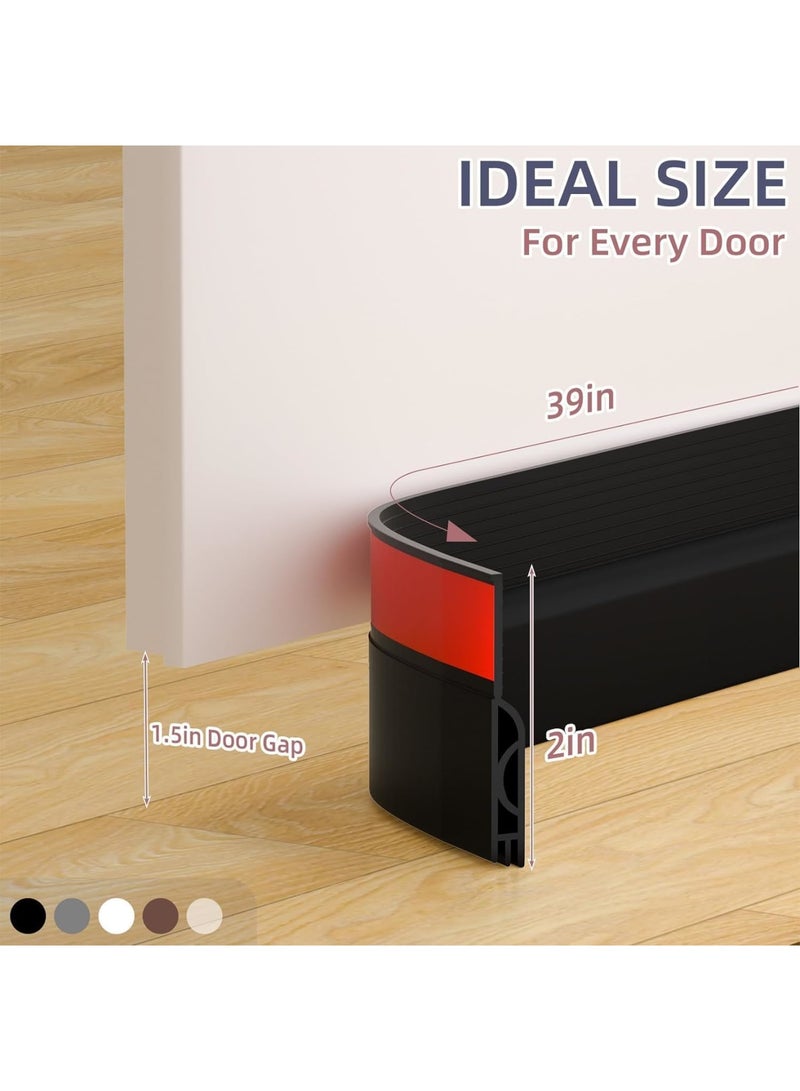 Cobest Door Draft Stopper, Door Sweep for Bottom of Door, Weather Stripping Door Seal, Under Door Gap Filler, Under Door Draft Blocker Soundproof/Insulator, Door stoppers (39, Black) - Image 3