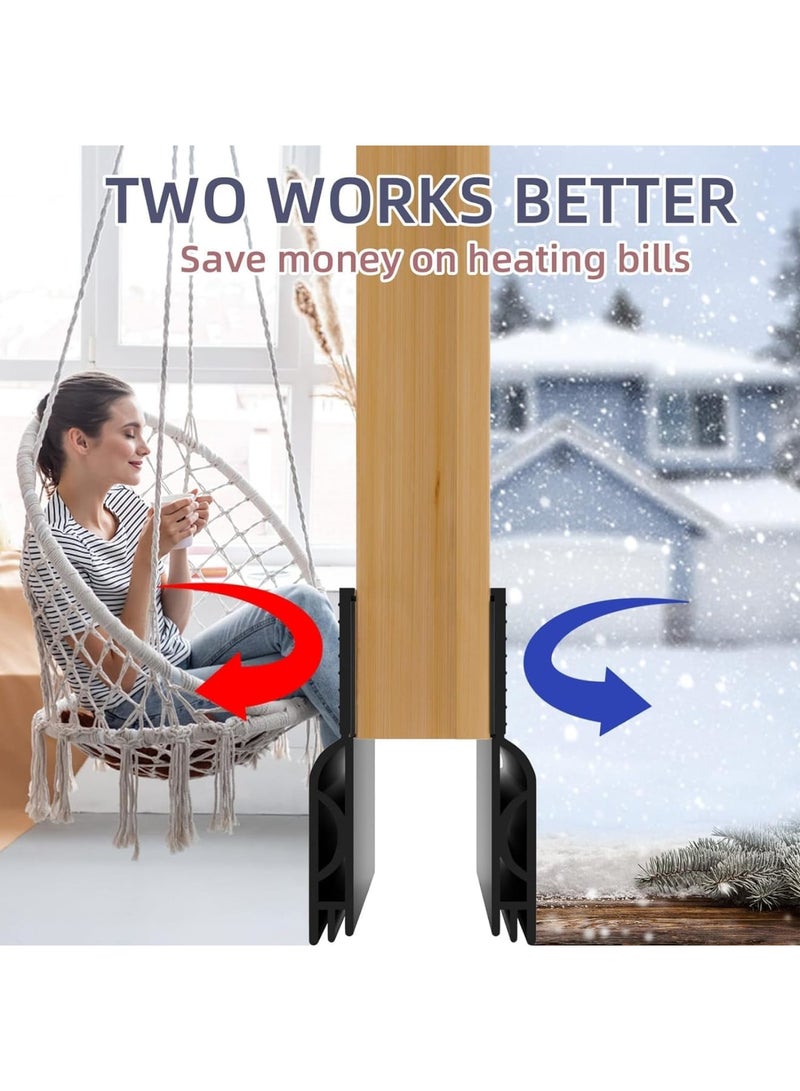 Cobest Door Draft Stopper, Door Sweep for Bottom of Door, Weather Stripping Door Seal, Under Door Gap Filler, Under Door Draft Blocker Soundproof/Insulator, Door stoppers (39, Black) - Image 2