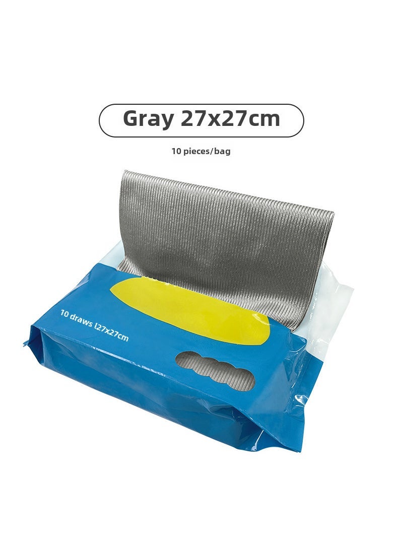 1 x 5 pcs Microfiber Glass Cleaning Cloth Thickened Super Absorbent Drawable bag glass cloth (gray 27*27cm10)