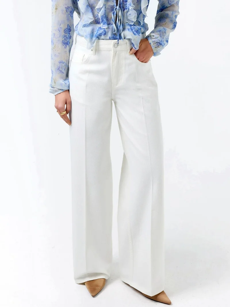 هيكاب Wide Leg Raw Denim Jeans