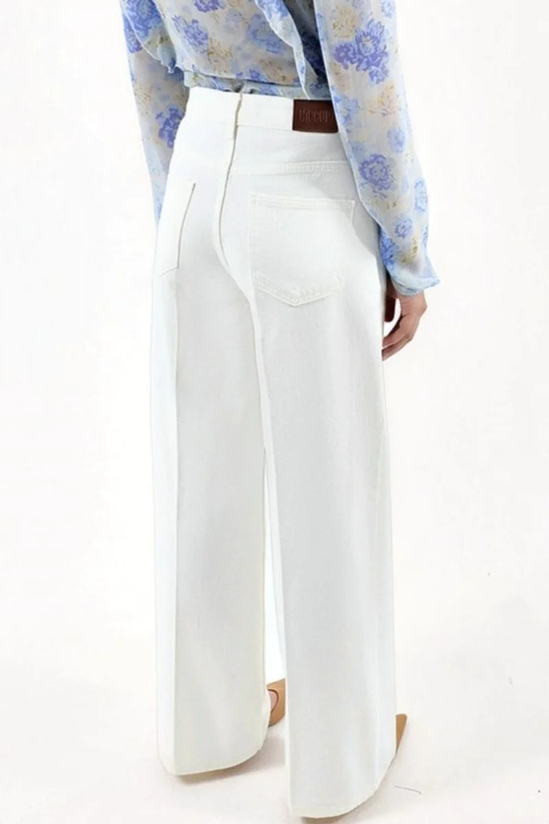 هيكاب Wide Leg Raw Denim Jeans