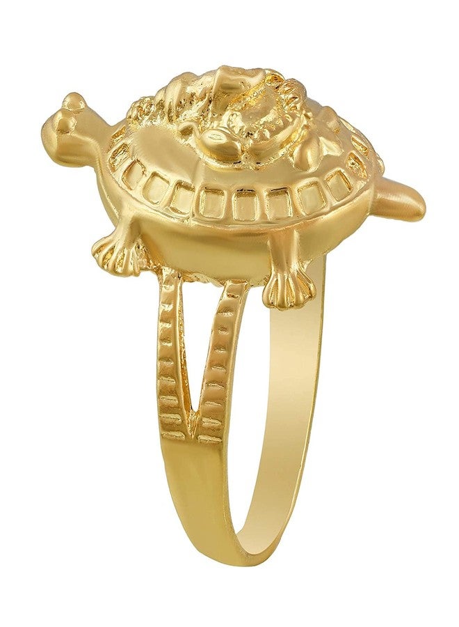 Superstore18 Brass Micron 1 Gram gold forming Ganesh on Kachua Finger Ring Vaastu Fengshui reiki tarot Astrology Hand Crafted finger ring jewellery for Men and Women (SST6376ORRM) - Image 5