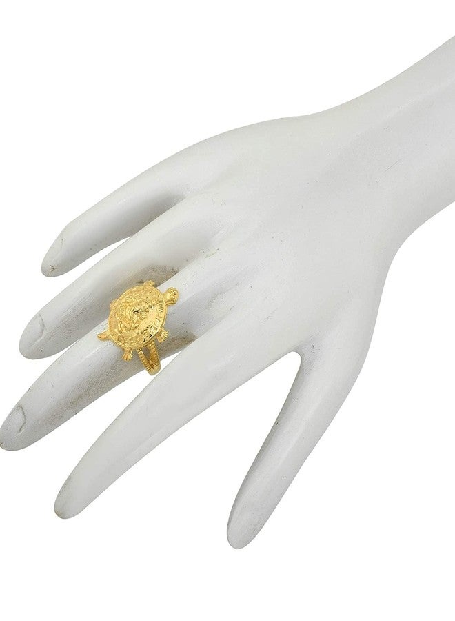 Superstore18 Brass Micron 1 Gram gold forming Ganesh on Kachua Finger Ring Vaastu Fengshui reiki tarot Astrology Hand Crafted finger ring jewellery for Men and Women (SST6376ORRM) - Image 3