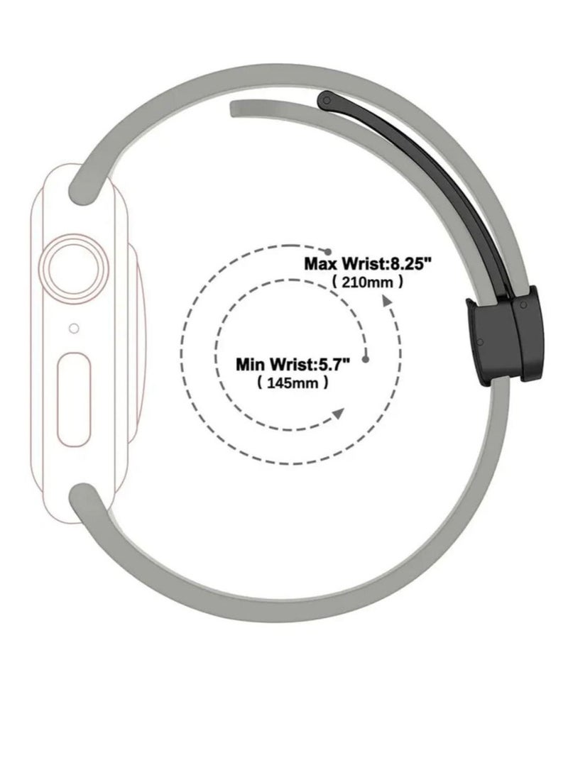 Apple Watch bracelet with magnetic closure  modern shape  size 44  gray color - Image 4