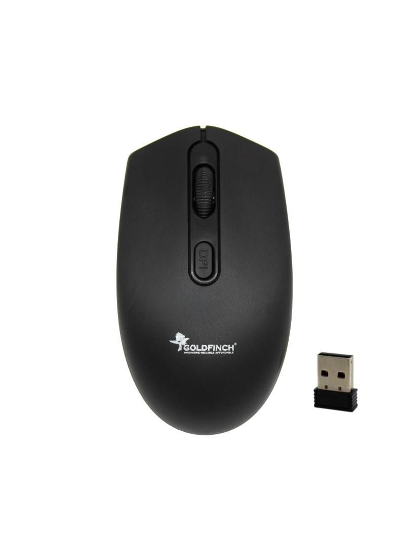 Goldfinch wireless mouse for laptop and desktop with dpi and compatible with windows and mac with 10meters wireless range Black - Image 1