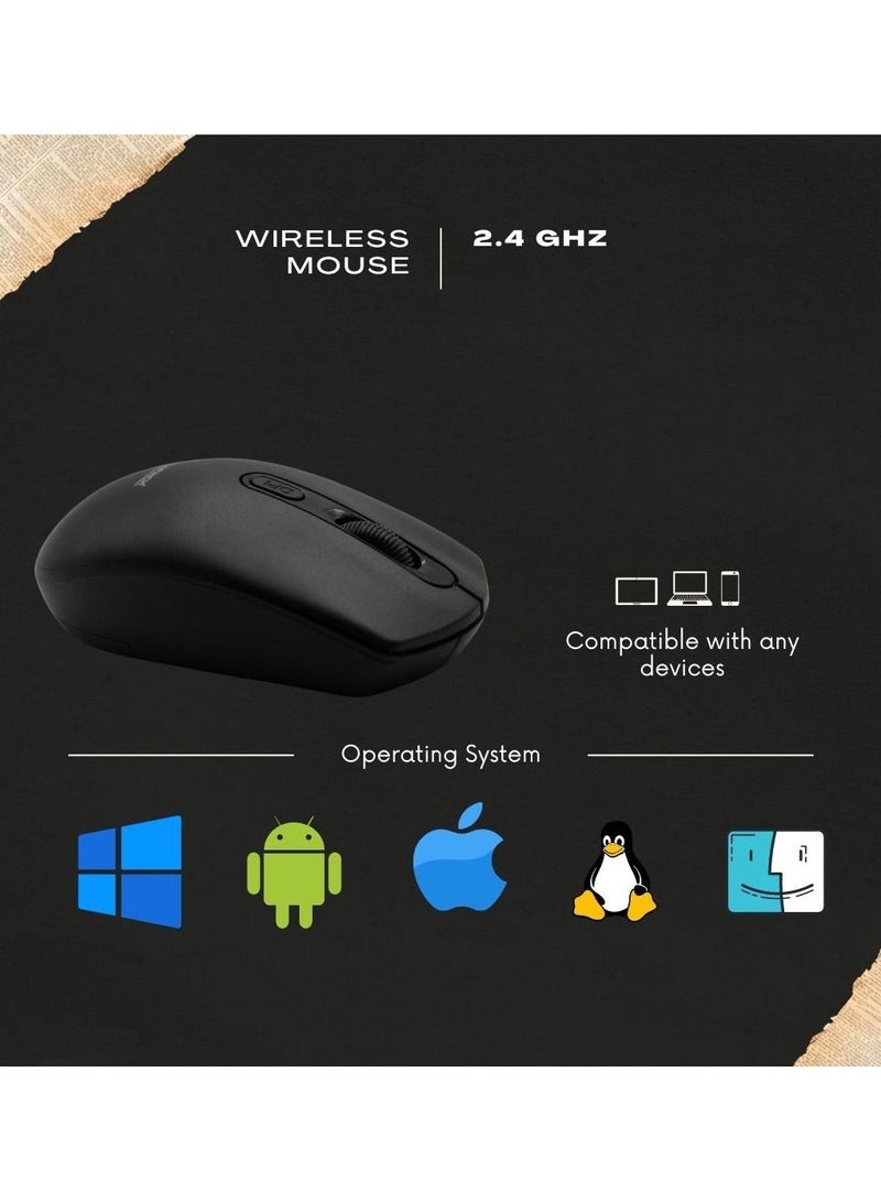 Goldfinch wireless mouse for laptop and desktop with dpi and compatible with windows and mac with 10meters wireless range Black - Image 4