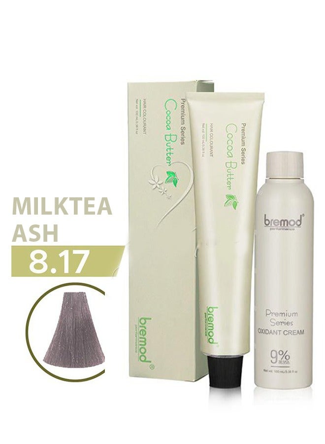 بريمود صبغة الشعر بزبدة الكاكاو من سلسلة بريميوم 8.17 رماد الشاي والحليب - Image 2