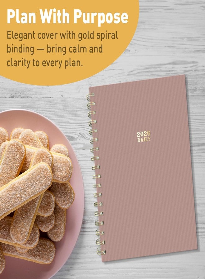 Sweetzer & Orange 2026 Planner - 6" x 8.25" Dated Daily, Weekly & Monthly Calendar Planner - January to December 2026 - Tiramisu Design with Motivational Stickers, Gold Spiral & Sturdy Paper - Image 5