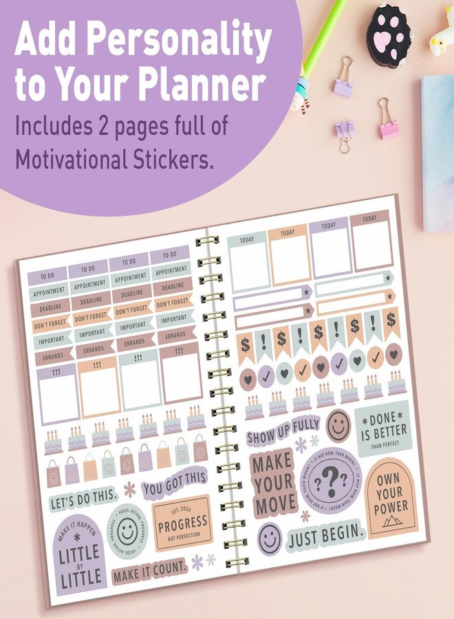 Sweetzer & Orange 2026 Planner - 6" x 8.25" Dated Daily, Weekly & Monthly Calendar Planner - January to December 2026 - Tiramisu Design with Motivational Stickers, Gold Spiral & Sturdy Paper - Image 4