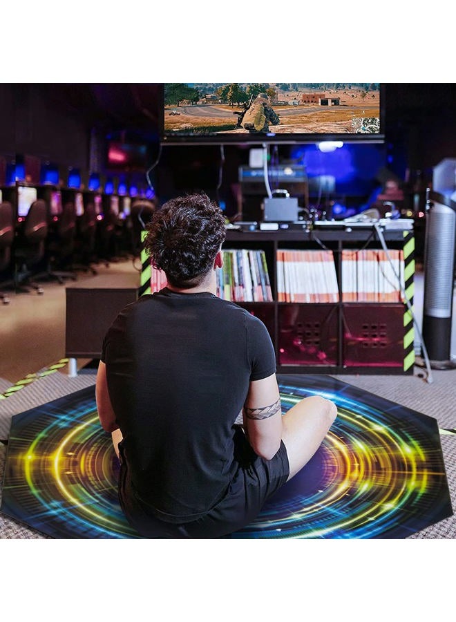 USTIDE Large Cool Gaming Chair Mat 51x51, Nonslip Rubber Computer Desk Chair Mat for Hardwood Floor, Octagon Hard Floor Protector Rubber Reduce Noice Soft/Non-Slip/Scratch-Resistant & Washable - Image 2