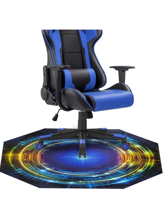 USTIDE Large Cool Gaming Chair Mat 51x51, Nonslip Rubber Computer Desk Chair Mat for Hardwood Floor, Octagon Hard Floor Protector Rubber Reduce Noice Soft/Non-Slip/Scratch-Resistant & Washable - Image 1
