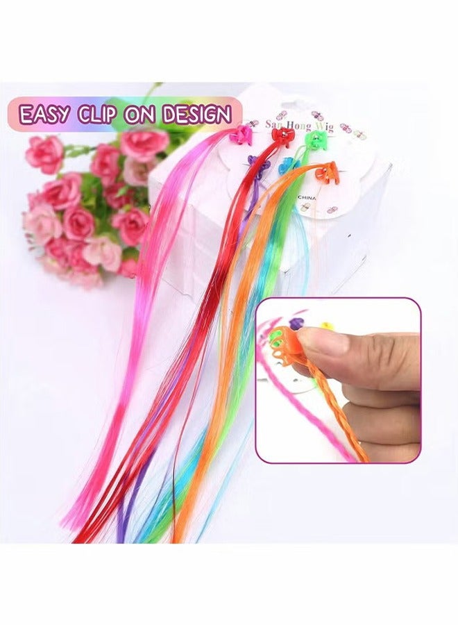 اتش واي 24 حزمة اكسسوارات الشعر للبنات، وصلات الشعر الملونة للأطفال النايلون قوس قزح مشابك الشعر للأطفال الصغار الفتيات ذيل الحصان الملحقات (ألوان متعددة) - Image 4