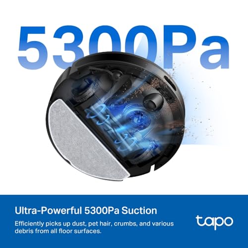 Tapo TP-Link RV20 Max 5300Pa Suction Robot Vacuum & Mop with MagSlim™ LiDAR Navigation, Ultra-Slim 83mm Design, Customizable Cleaning, Auto-Charging, and Voice Control - Image 2
