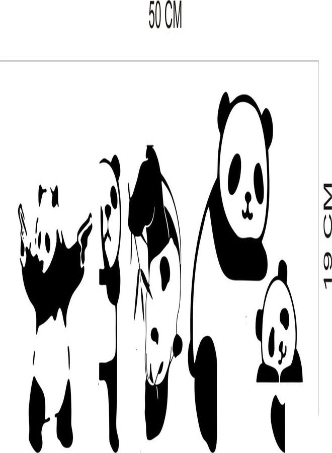 RNG PVC Vinyl Cute Panda Switch Board Sticker, Switch Stickers, Wall Stickers, Light Switch Sticker,Black,Botanical,43 X 20 Centimeter,Set of 6 - Image 2