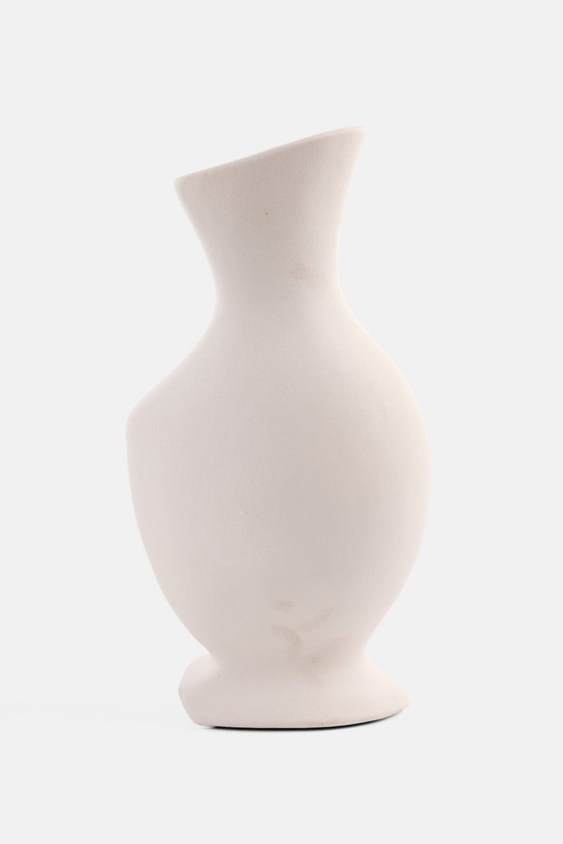 Muy Mucho Ceramic Vase 27 H x 5 W x 15 L cm, White  - Image 2