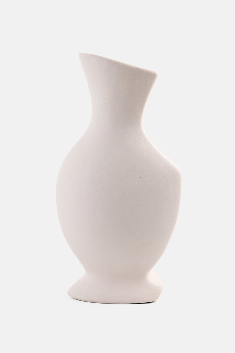 Muy Mucho Ceramic Vase 27 H x 5 W x 15 L cm, White  - Image 1