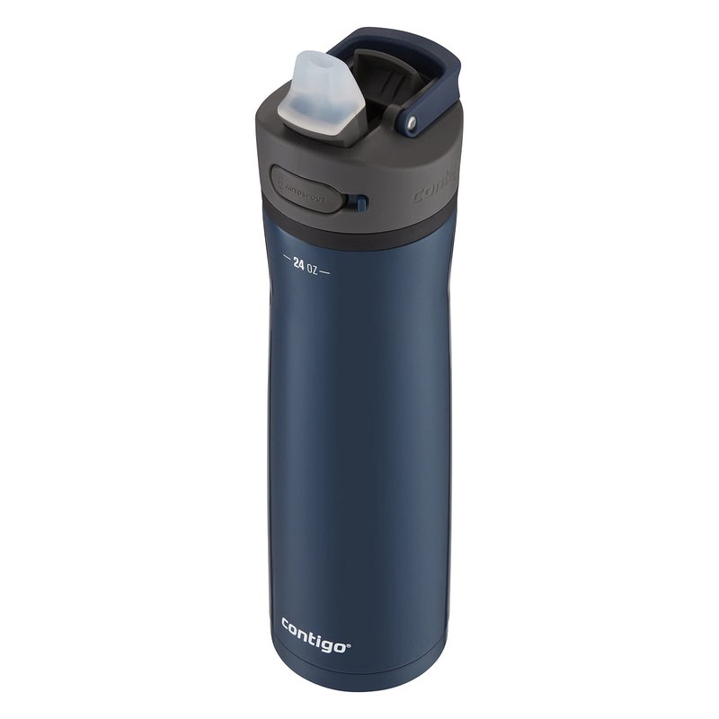 Contigo Ashland 2.0 Leak-Proof Water Bottle with Lid Lock and Angled Straw, Dishwasher Safe, Interchangeable Lid, 24oz, Blueberry - Image 2