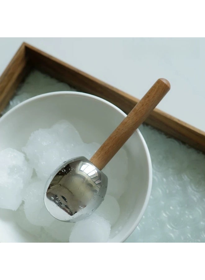 بكرة تدليك الوجه ثنائية الاستخدام للعلاج بالثلج والحرارة، كرات دوارة للثلج للوجه والعينين، كرات تدليك الوجه المطورة، كرات تجميد من الفولاذ المقاوم للصدأ غير قابلة للكسر مع حقيبة حمل وفرشاة (فضي) - Image 5