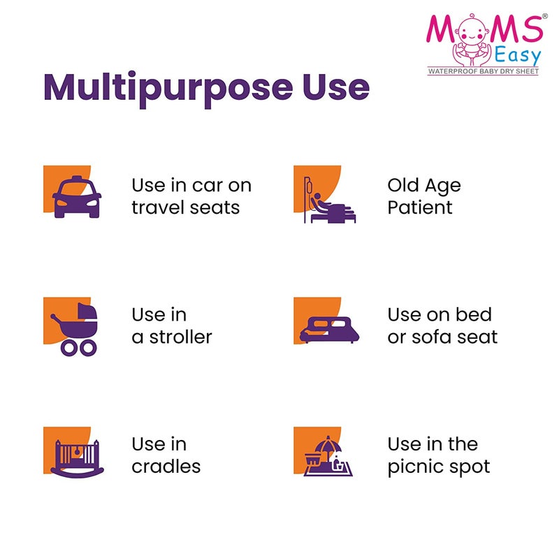 MOMSEASY® New Born Baby Bed Sheet Protector, Baby Urine Protector Sheet, Baby Dry Sheet Combo and Baby Born All Products Combo (Green, Plum, Lilic) (Small, 70x50 cm) - Image 5