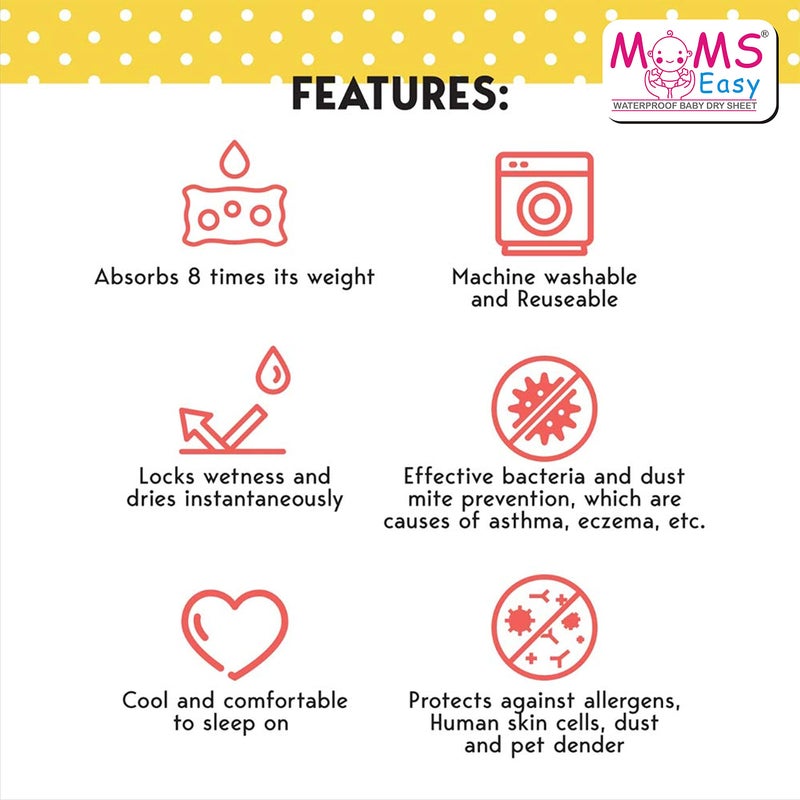 MOMSEASY® New Born Baby Bed Sheet Protector, Baby Urine Protector Sheet, Baby Dry Sheet Combo and Baby Born All Products Combo (Green, Plum, Lilic) (Small, 70x50 cm) - Image 4