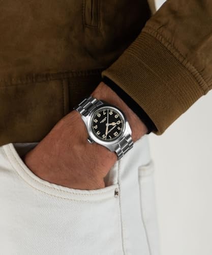 Hamilton Khaki Field Murph Automatic Men's Watch, 38mm Stainless Steel Case, Swiss Made, Black Dial Analog Wrist Watch, 100m Waterproof, Sapphire Crystal, 3-Hand Movement, Stainless Steel Strap - Image 5