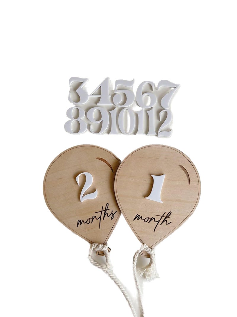 Haoser Air Balloon Baby Milestone|Boho Baby Milestone|Wooden Daisy Flower Milestone Disc|Monthly Baby Milestone Marker|Baby Growth|Baby Photo Props,1 Count - Image 5