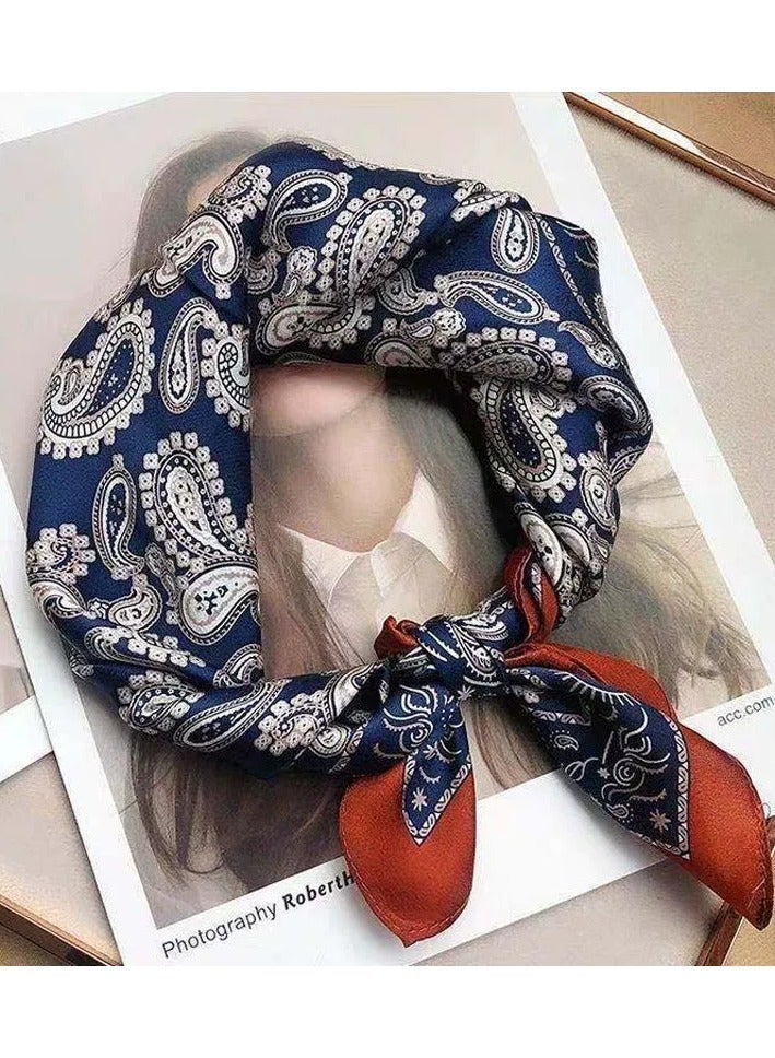 OLUDENIZ Luxury Women’s Satin Square Scarf – 70×70 cm Lightweight Printed Fashion Accessory for Neck, Hair, or Handbag – Elegant & Versatile Spring Style - Image 1