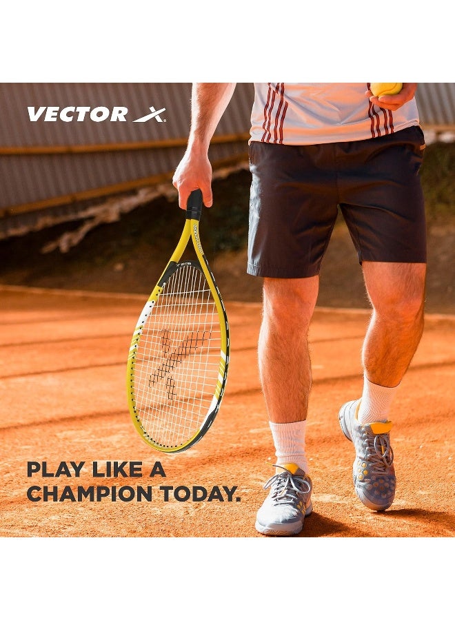 Vector X VXT-520 21 Inch Tennis Racquet Super Lightweight With 3/4 th Cover Racket For Training And Practice - Yellow - Image 5