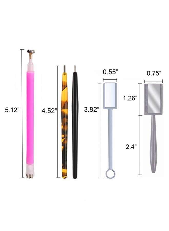WOKOTO 5Pcs Nail Magnet Tool Set With Double Head Flower Design Nail Magnet Pens And Strong Magnet Stick For Cat Eye Gel Polish Nail Art (MJB076) - Image 2