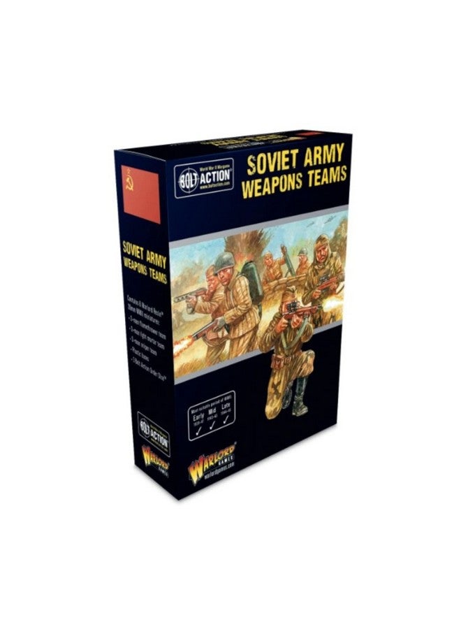 Warlord Games Bolt Action WWII Soviet Army Weapons Teams Figures 1:56 Military Table Top Wargaming Plastic Model Kit 402214010 - Image 1