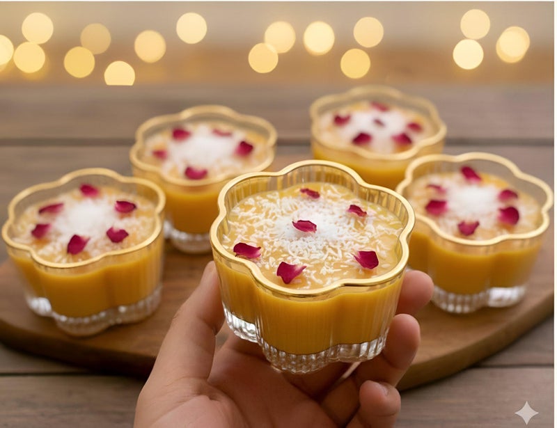 Gold-Trimmed Glass Serving Bowls - Set of 6 Crystal Clear Bowls Ideal for Desserts, Soups, and Rice Pudding, Elegant and Durable - Image 3