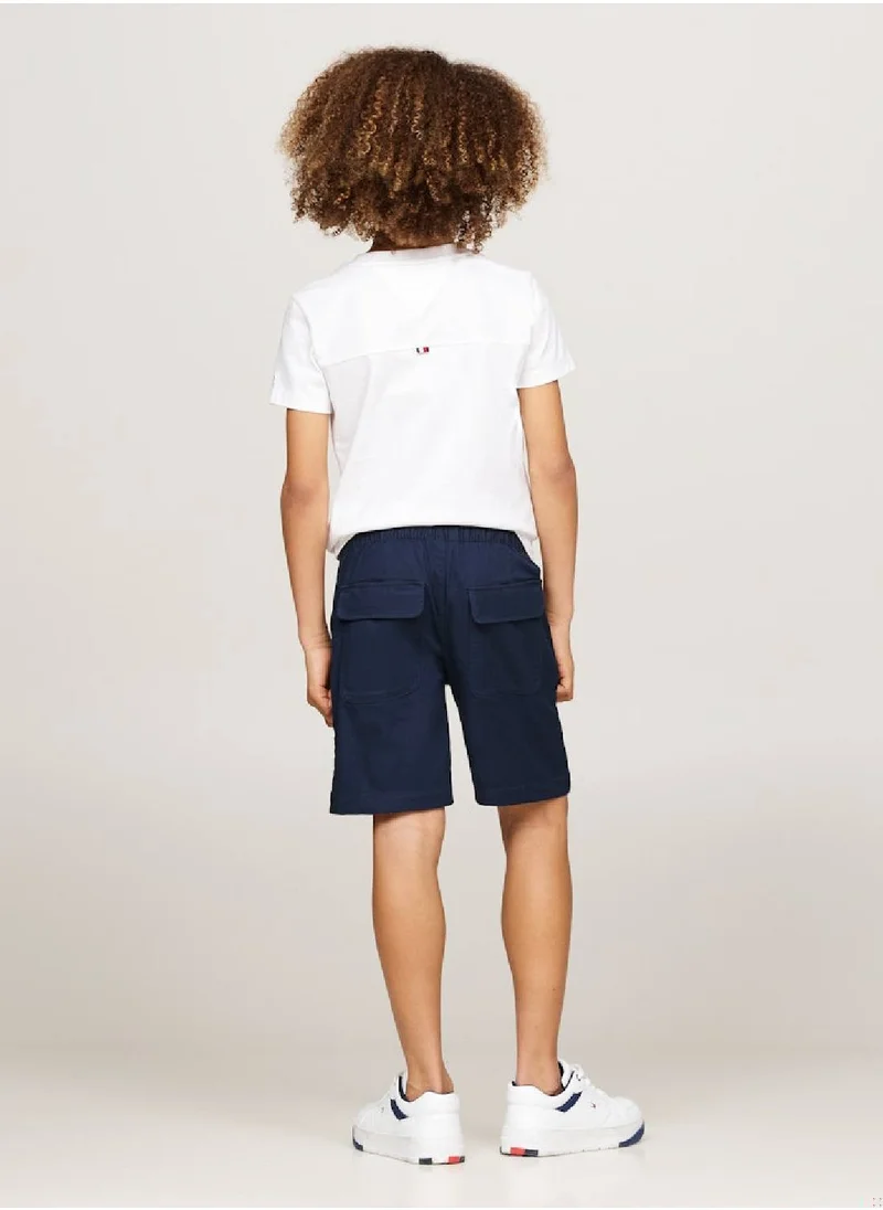 TOMMY HILFIGER Boys' Tape Regular Chino Shorts - Cotton, Blue