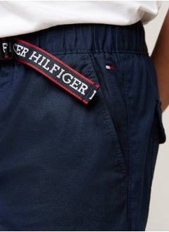 TOMMY HILFIGER Boys' Tape Regular Chino Shorts - Cotton, Blue  - Image 3
