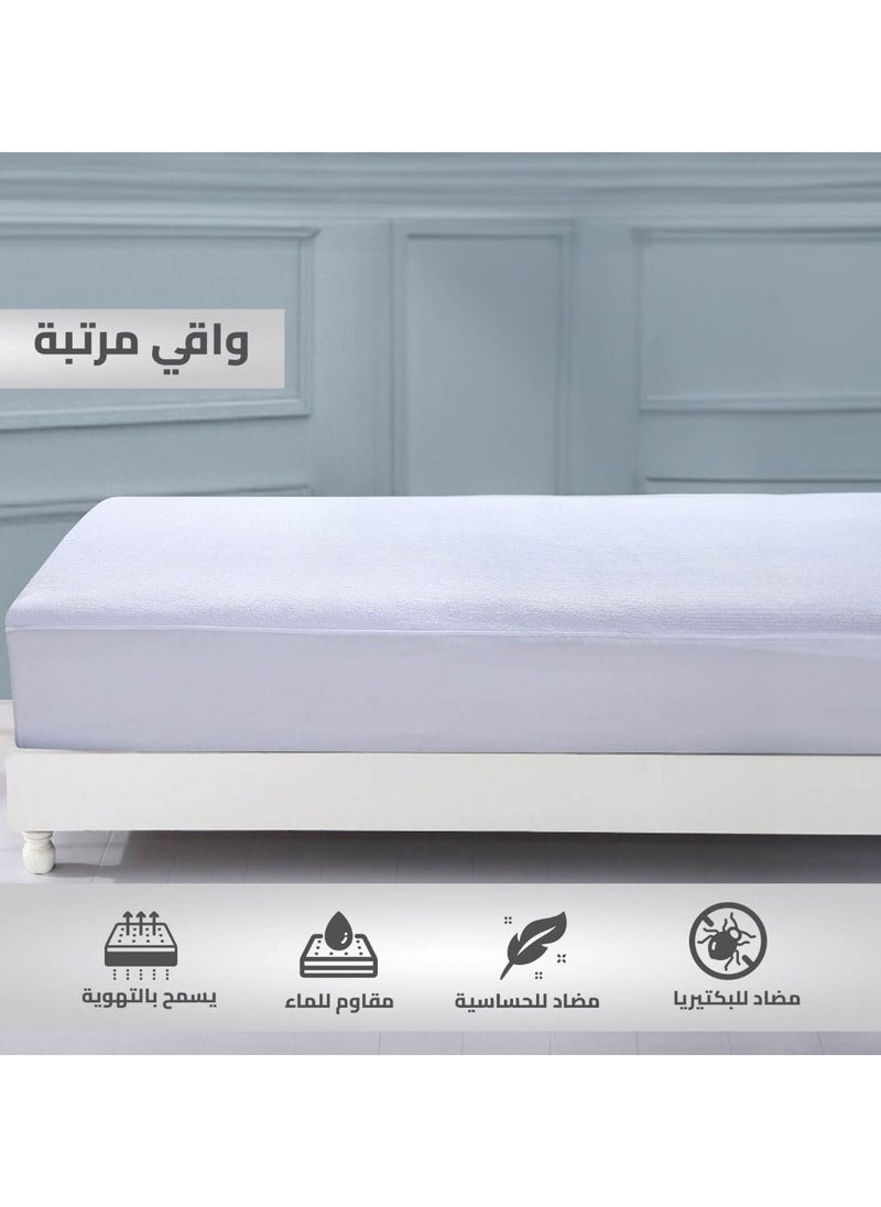 AKD - A two-in-one mattress protector and sealant that prevents leakage and is comfortable because it contains two layers, the inner is plastic and the outer is a soft, circular towel, size 140 by 200 cm. - Image 1