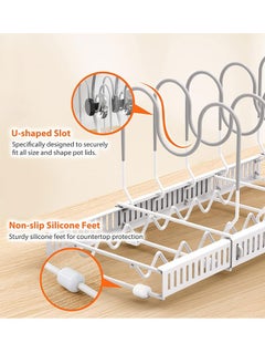Golden Pot Rack Organizer,Expandable Pan Rack 10 Tier Pot and Pan Organizer Rack for Cabinet,Adjustable Compartments Pot Lid Holders Kitchen Storage Organizer for Heavy Pots Pans and Cookware  - Image 4