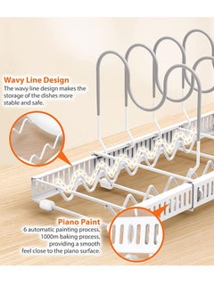 Golden Pot Rack Organizer,Expandable Pan Rack 10 Tier Pot and Pan Organizer Rack for Cabinet,Adjustable Compartments Pot Lid Holders Kitchen Storage Organizer for Heavy Pots Pans and Cookware  - Image 5